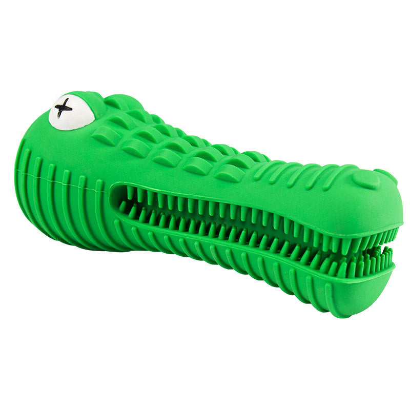 Cross-border New Pet Supplies Simulation Crocodile Teeth Grinding Stick Sound Cleaning Teeth Interactive Bite-resistant Dog Toothbrush Dog Bite Toy