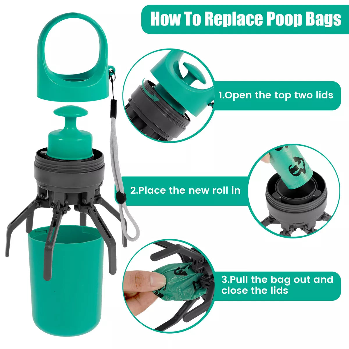 Hands-Free Dog Poop Scooper with Waste Bags – Clean Walks Made Easy!