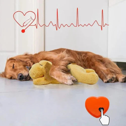Plush Toy for Reducing Dog Anxiety and Loneliness with Accompanying Heartbeat