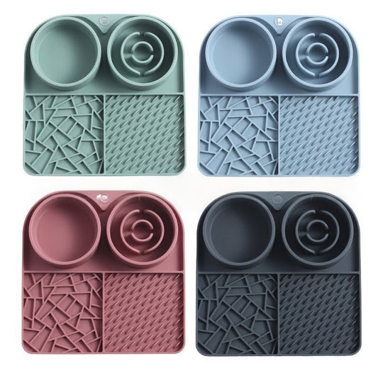 3-in-1 Licking Mat, Slow Feeder & Water Bowl