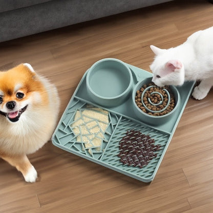 3-in-1 Licking Mat, Slow Feeder & Water Bowl